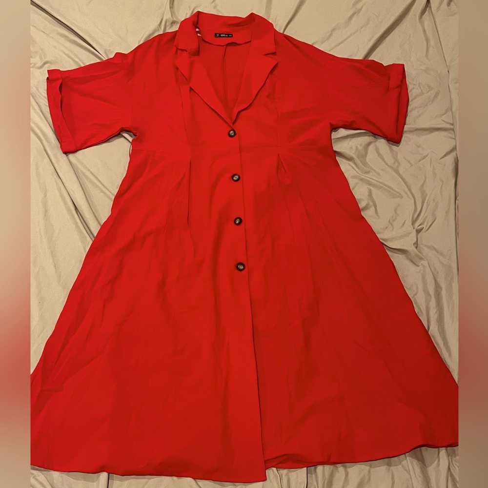 NWT Shein Red Collared Maxi Dress